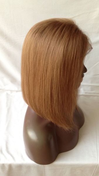 2018 New Full Lace Human Hair Wigs Brazilian Honey Blonde Color