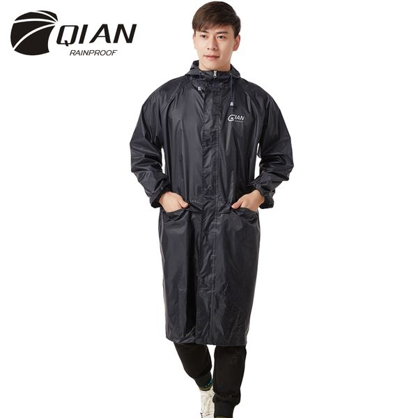 

qian rainproof impermeable long style raincoat adults waterproof trench coat poncho rain coat female rainwear rain gear poncho