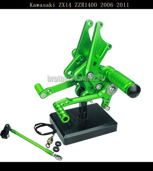 

rearsets задние колышки для ног с чпу задний комплект подножки полностью регулируемые задние подножки для kawasaki zx14 zzr1400 2006-2011