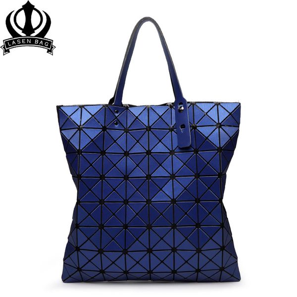 

lasen bag high capacity bao women matte surface bag laser sac tote bags 8*8 geometry quilted shoulder fold over handbags