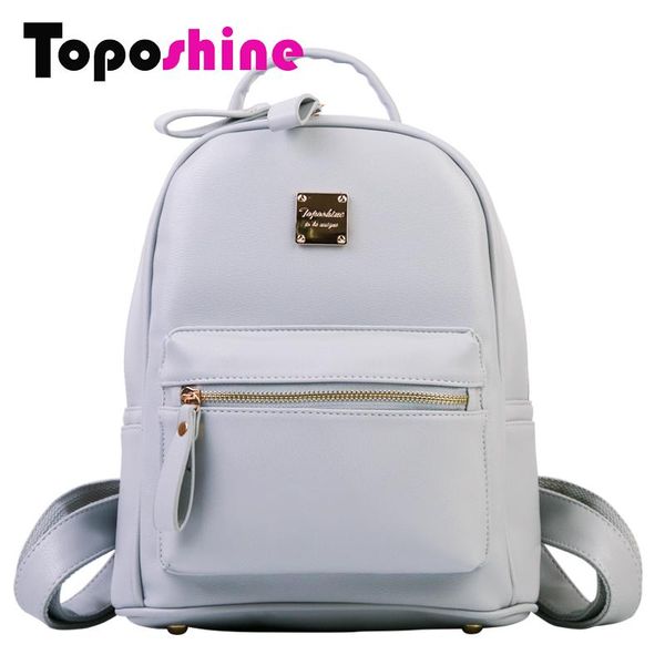 

shine new simple style solid bag women backpack pu leather women's bags girls school backpack fashion female backpacks 1701