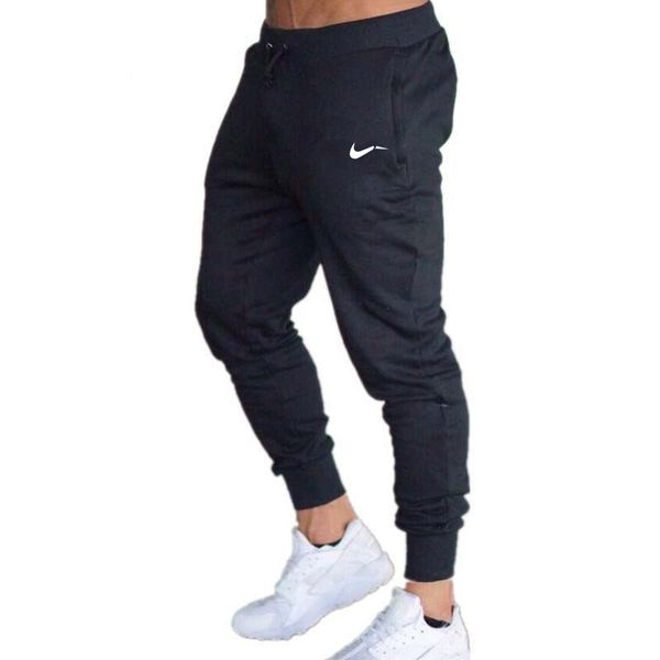 

2018 new men joggers brand new cotton slim drawstring trousers male jogger workout pant casual brand solid pencil pants, Black