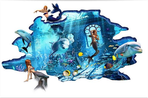 

wallpaper children mermaid underwater world 3d bathroom floor wallpaper