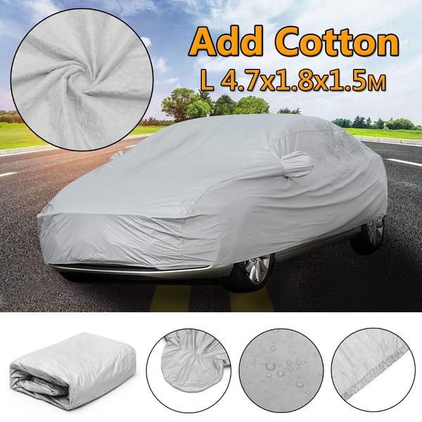 

l full universal car cover cotton waterproof breathable rain snow protection anti-scratch