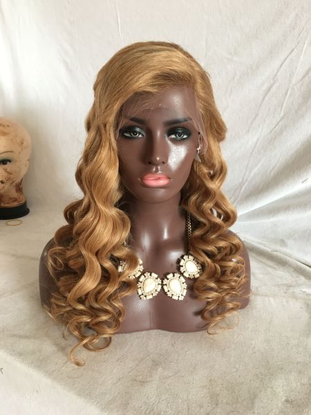 

предварительно окрашенные объемные волны оранжево-коричневого цвета волнистые человеческие волосы парики длинные человеческие волосы парики, Black;brown