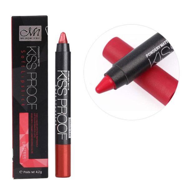 

kiss proof lipstick beauty waterproof lipstick pen lasting do not fade gift 1pcs pencil sharpener 19 color