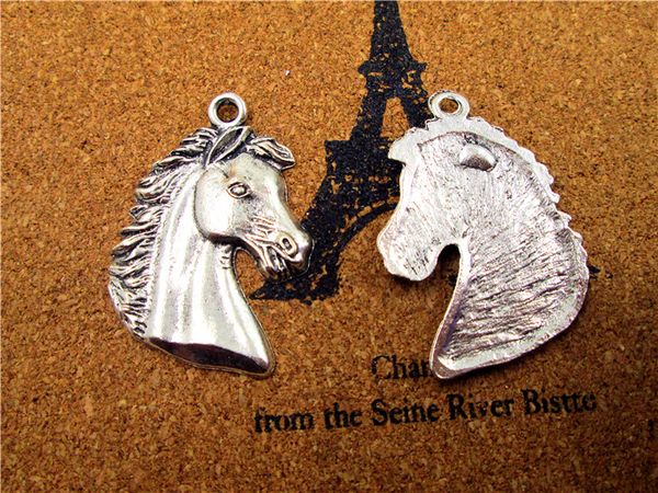 

18pcs - horse head charm, horse pendants, horse, cowboy,, western, fittings, accessories, diy supplies, jewelry making, 43*29mm, Bronze;silver