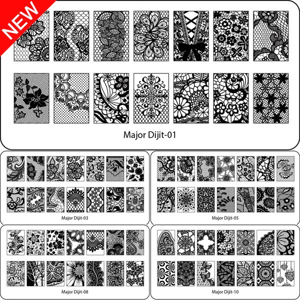 

beauty lace design nail stamping plates image nail stencil for art stamps plates manicure template tool, White