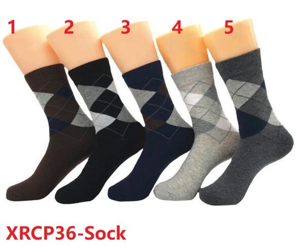 

5design men's classic diamond shaped color matching business socks short tube plaid men's socks solid color men's cotton sock, Black