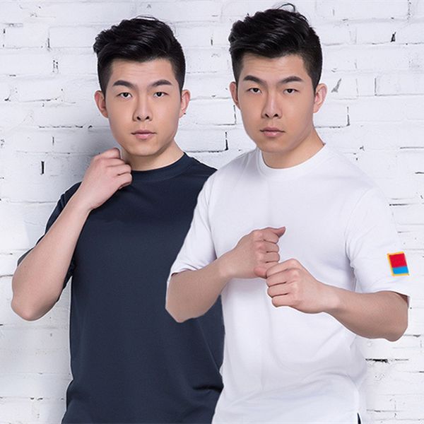 

men outdoor sports antibacterial short sleeve pilot t-shirt summer climbing riding training quick dry breathable shirt, Gray;blue
