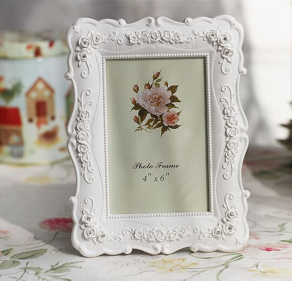 

creative p frame roses flowers crystal diamond white europe style fashion vintage ornaments p frames home accessories