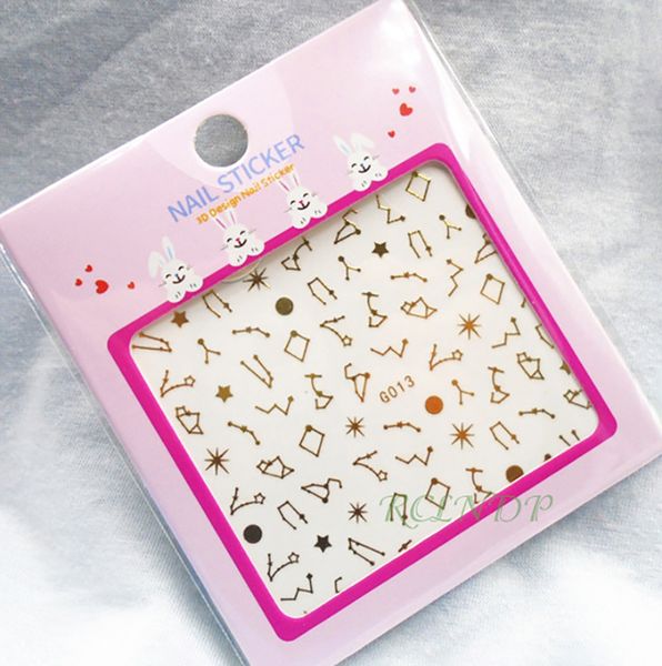 

3d nail sticker all decoration star sun gold golden nails art pegatinas sliders adhesive tips manicure wraps foil tools, Black