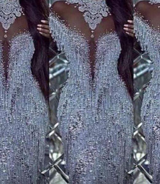 

evening dress long dress v-neck long sleeve beaded beading dazzing modern customable all sizes cool dazzling rufflsoulderess, Red