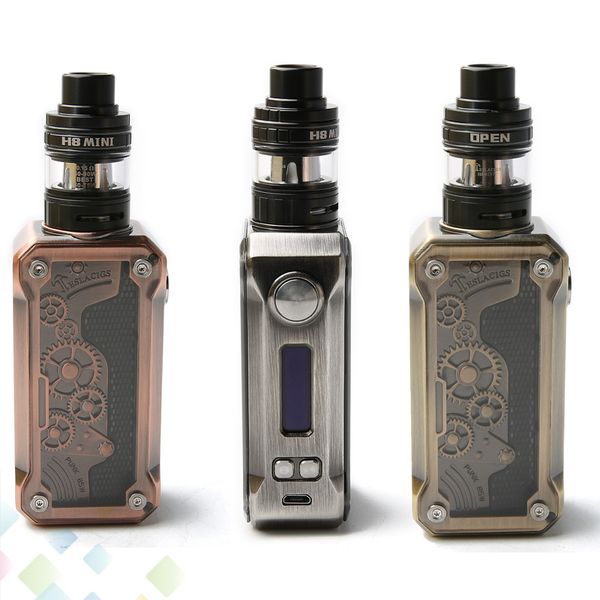 

Authentic Tesla PUNK 85W Kit with Punk 85 Mod and H8 Mini Tank fit 18650 Battery Vaporizer Ecig 3 Colors DHL Free