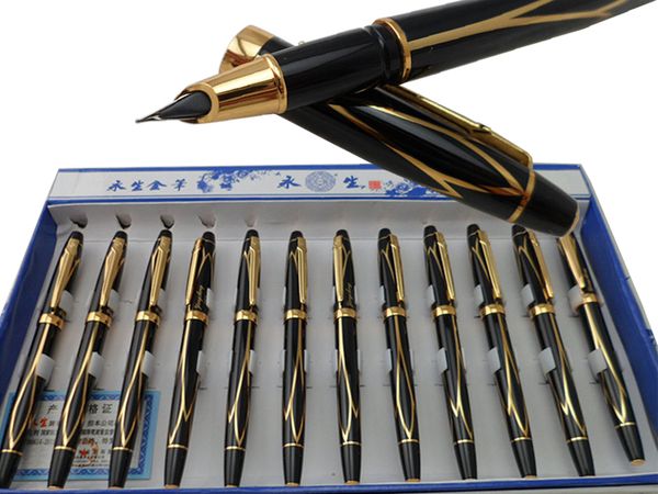 

оптовая 30pcs / серия авторучка wingsung 052 black gold extra fine с капюшоном nib канцтоваров бесплатная доставка