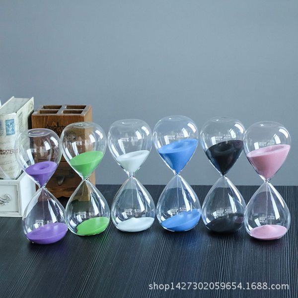 

60 minutes wooden base timing hourglass, creative glass crafts home decoration