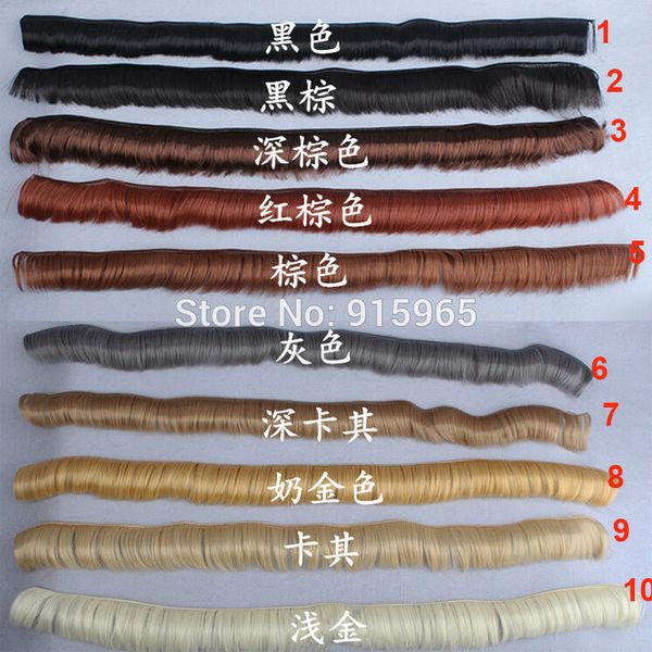 

10pieces/lot wig bjd fringe hair wigs 5cm*100cm gold brown black golden natrual color hair for 1/3 1/4 bjd doll diy