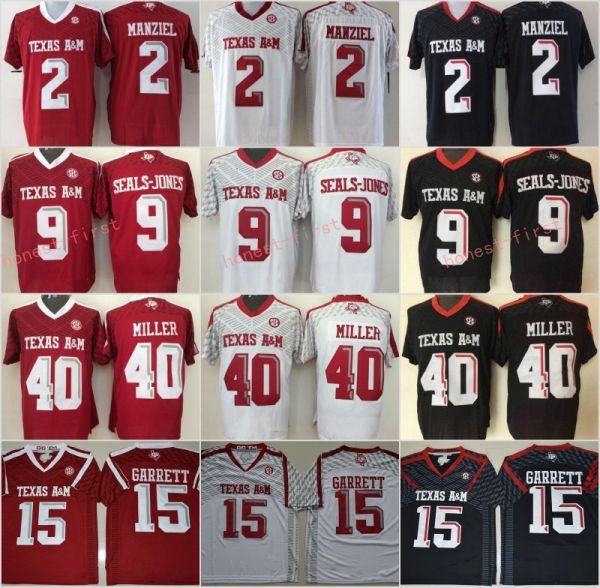 

Texas A&M Aggies College Football Jerseys 15 Myles Garrett 2 Johnny Manziel 9 Ricky Seals-Jones 40 Von Miller University Football Shirts