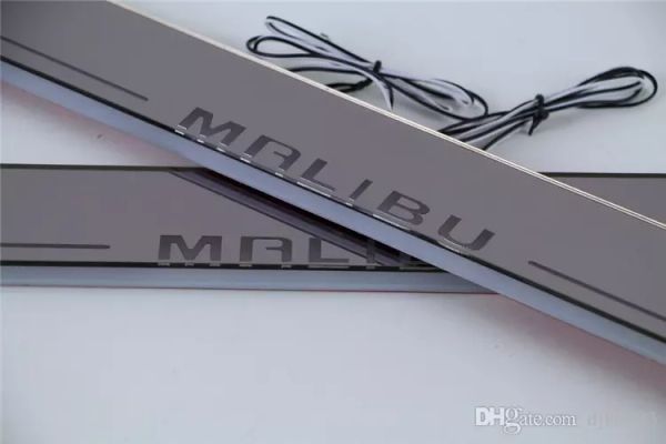 

waterproof acrylic moving led welcome pedal car scuff plate pedal door sill pathway light for chevrolet malibu 2013