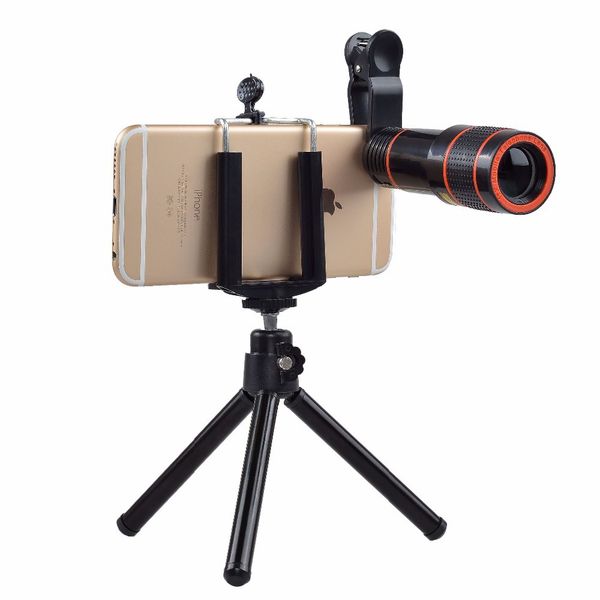 

cell phone camera lens, 12x zoom telep universal clip on lens kit