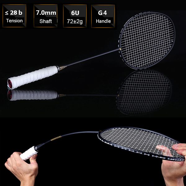 

ultralight 6u 72g strung professional badminton racket with bag string full carbon racquet 22-28 lbs z speed force
