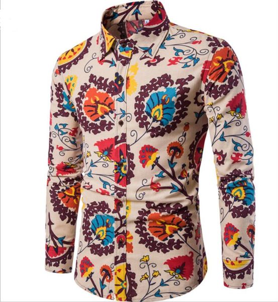 

Men's Shirts 14 Colors Mens Printed Casual Contrast Dress Shirt Button Down Shirts Fashion Top Big Size XXXXXL H-018