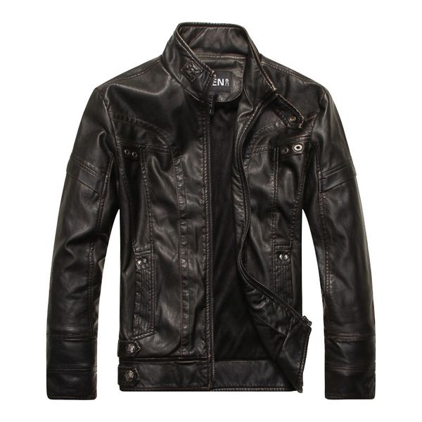 

new leather men autumn clothing casual coats motorcycle jacket, Black;brown
