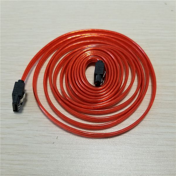 

10pcs/lot sata 3th generation data extension cable bimetal buckle copper core red 2m