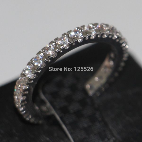 Choucong Pedra Cintilante 5A Zircon pedra 10KT Ouro Branco Cheio de noivado Wedding Band Anel Sz 5-11 Presente Frete grátis