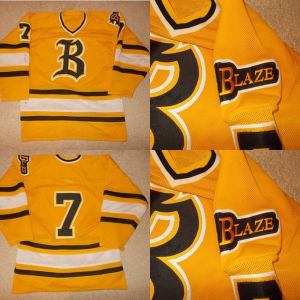 

VTG-Bursnville Blaze Game Worn Used Minnesota High School Hockey Jersey 100% Stitched Embroidery Logos Hockey Jerseys