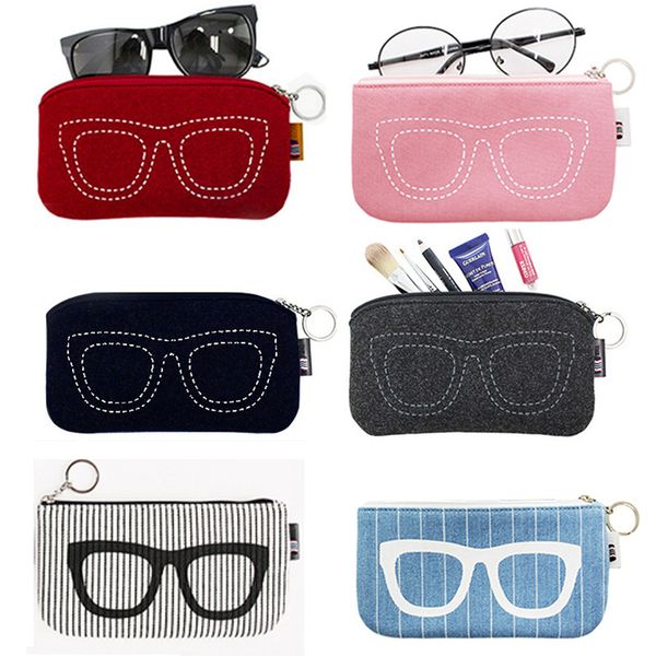

2018 colorful sunglasses case for women men glasses box felt sunglasses bag eyeglasses cases for men eyewear accessories