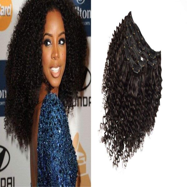 120g Afro Curly Hair Clip Ins For African Hair Extensions American