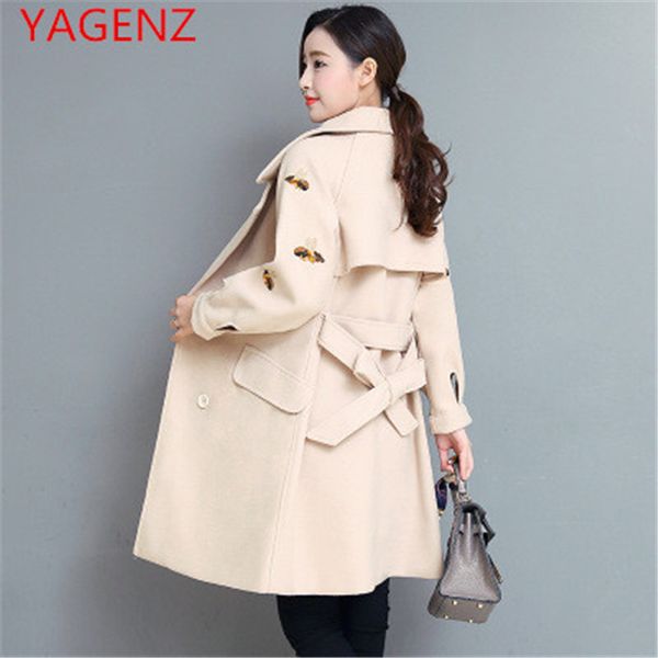 

new women long coat embroidery women's winter coats elegant imitation wool coats korean style jackets woman winter 2018 k3842, Black