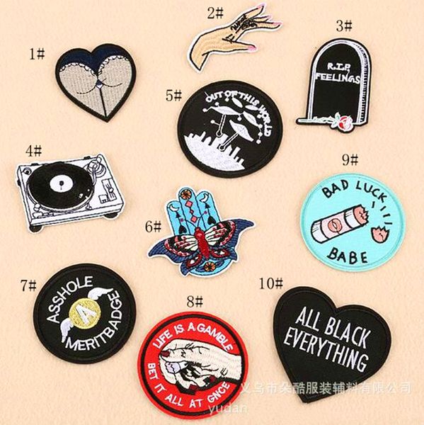 Custom Patch brodé Iron On Badge nom 4/" x 2/" Tag sew on Motard 2 lignes