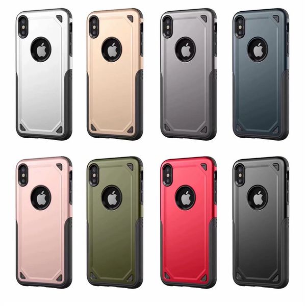 

anti shock case for iphone x xs max xr hybrid armor hard plastic rubber phone back cover case 8 colors with retail package