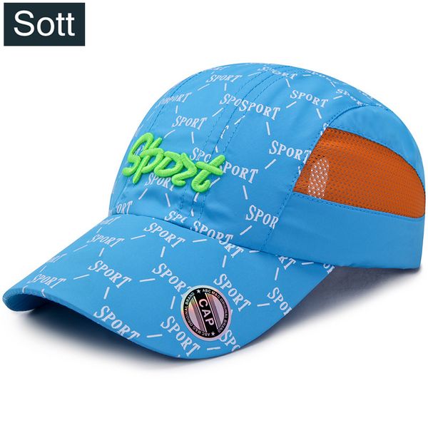 

sott] лето snapback дети бейсболка мальчики девочки мода шаблон cap быстрое высыхание кости папа hat b-0054, Blue;gray