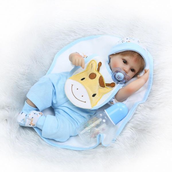 

bebe 16" silicone reborn baby doll toys 40cm handmade cloth body doll lifelike baby-reborn boy bonecas brinquedos