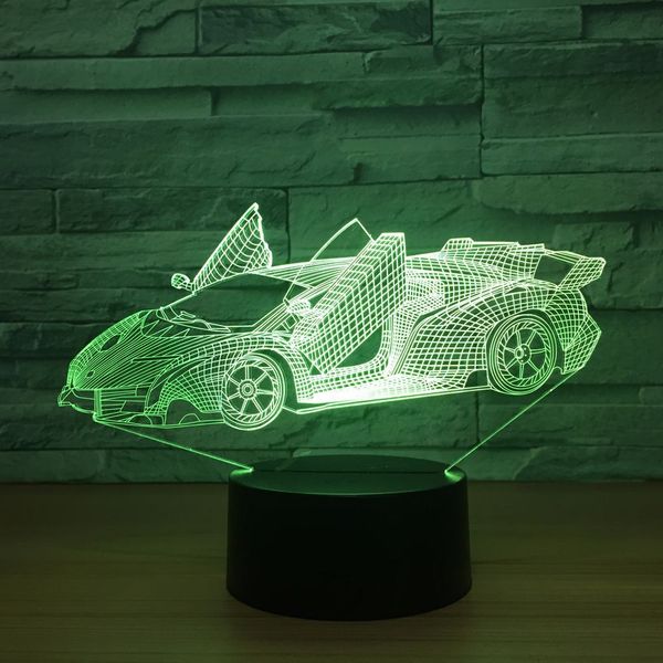 

Roadster Sport Car 3D Optical Illusion лампа Night Light DC 5V Питание от порта USB пятых батарей Оптовой Drops