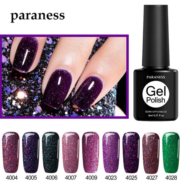 

paraness led lamp soak off gel polish semi permanent nail shimmer shine neon uv kit gel nail polish bling glitter paint varnish, Red;pink