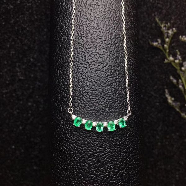 

classic natural emerald necklace, royal style, world famous gem, good quality, low price, 925 silver