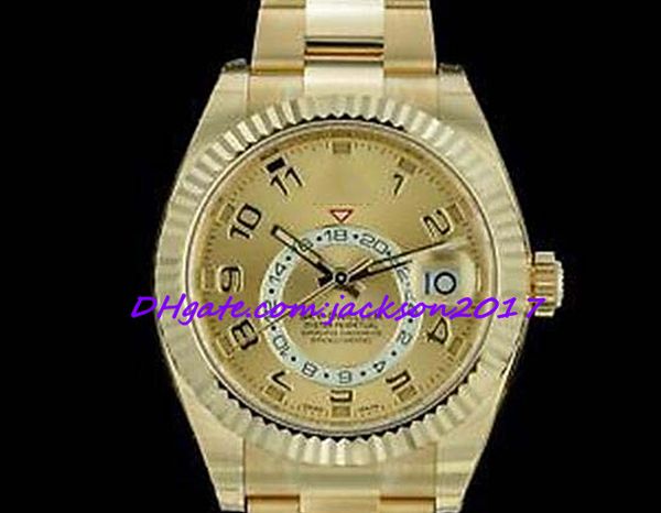 

factory supplies men's watches 326938 18k yellow gold champagne dial 42mm- new, Slivery;brown