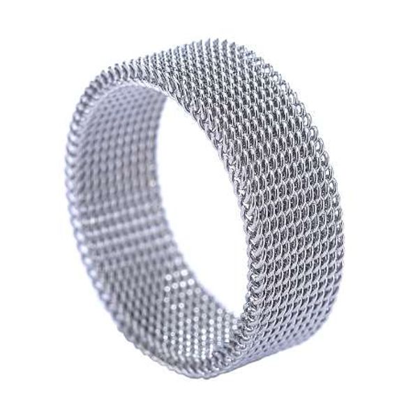 

lasperal 1pc stainless steel ring net pattern mercanical male rings jewelry fashion hip hop rings jewelry for men, Silver