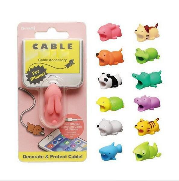 

Cute Animal Bite USB Зарядное Устройство Молния Защитная Крышка Мини-Протектор Провода Ка