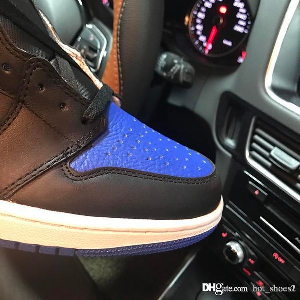 

Air 1 High OG Royal 555088-007 1s I Black Blue Kicks Men Sports Shoes Authentic Sneakers Top Quality With Original Box US7-13