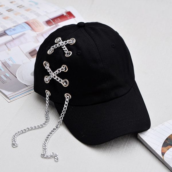 

новый железный цепи бейсболка европейский и американский панк сплошной цвет пара cap хип-хоп шляпа, Blue;gray