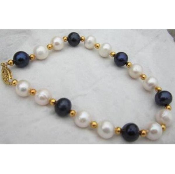 

beautiful 8-9mm south sea white black pearl bracelet 7.5-8