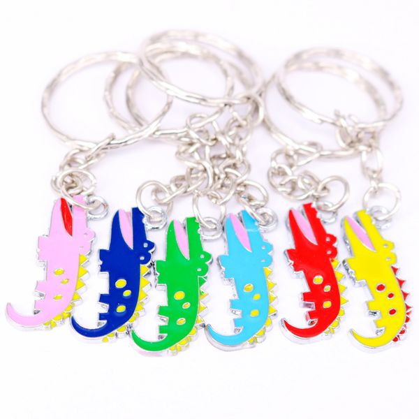 

100pcs creative model crocodile keychain popular versatile metal key ring key chain, Silver