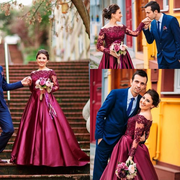 

2018 burgundy dark red beaded sequined prom dresses long off shoulder long sleeves sweep train pleats formal celebrity evening party gowns, Black;red