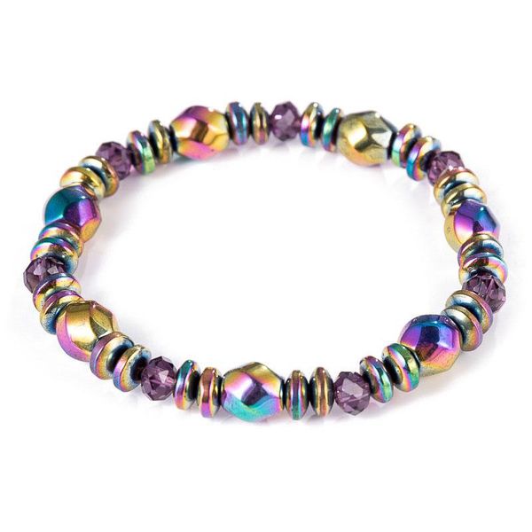 Venda quente Novo Bonito Popular Handmade Colorido Das Mulheres Dos Homens Pulseira Hematita Pedra Ímã Frisado Pulseiras Jóias