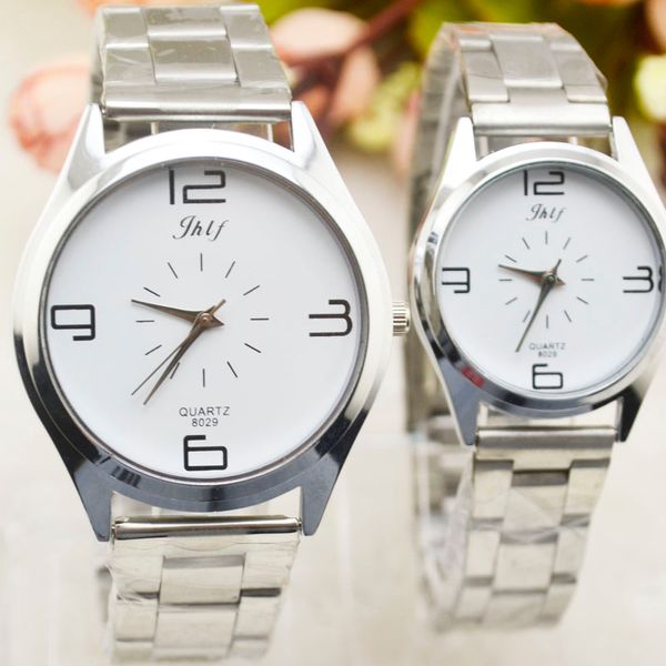 

casual steel band, fashionable personality, concise fashion, male and female fashion table, english wind, korean version, studen, Slivery;brown